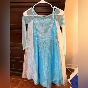 Disney Ice Queen Costume with Sparkling Blue and White
